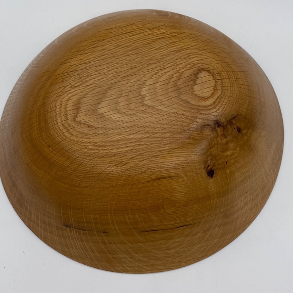 Handmade Wooden White Oak With Little Burl 11 3/8 X 4 Bowl Beautiful Grain - Picture 12 of 12
